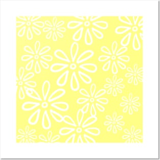 Lemon floral pattern - floral graphic design Posters and Art